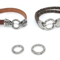 Ringverschluss Edelstahl, elegant, runder Verschluss, 17mm oder 14mm x 2.5mm, (K9/D8-7)