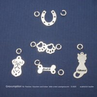 Hund, Katze, Hufeisen und Co, 925 Silber,Tierische Miniatur Anhänger oder Zwischenteile