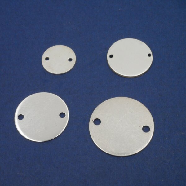925 Silber, Gravurplatte, Plättchen, Tag, 4 Größen, 8,10,12,14 mm, Gravuroption (10/3)