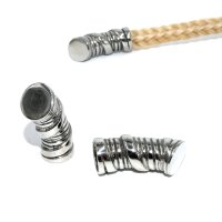 XLgeschlossene  Endkappe Edelstahl für 8mm Kordel, Bolotie, Hutschnur, (K21/B5)