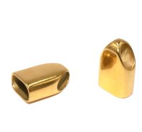 goldene ovale Endkappe, Edelstahl, innen: 9,4x5 mm  (K21/B7)