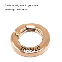 Set - Ringverschluss inkl. Endkappen, Edelstahl, golden, elegant, runder Verschluss