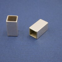 quadratisches, eckiges Rohr, innen 6x6mm,  4-kant, 925 Silber Hülse, Wandstärke 0,5mm (S10/3