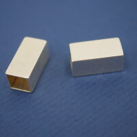 quadratisches, eckiges Rohr, innen 6x6mm,  4-kant, 925 Silber Hülse, Wandstärke 0,5mm (S10/3