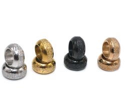 Edelstahl Rondelle 4mm breit, Innen 5mm, 8x4mm , 4 Farben  diamatierte  seitl. S1/B