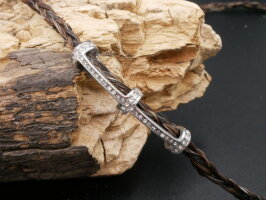 offene  Rahmen - Hülse , mit Strass gebogen 41 x8mm...