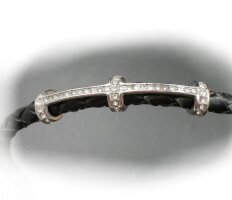 offene  Rahmen - Hülse , mit Strass gebogen 41 x8mm...