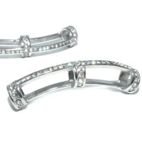 offene  Rahmen - Hülse , mit Strass gebogen 41 x8mm innen 5mm ( K3/B8)