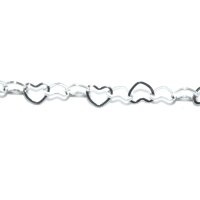 Edelstahl Kette mit 5mm Glieder in Herzform,...