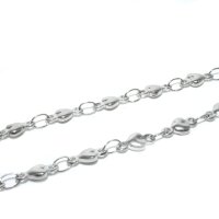 Edelstahl Kette mit Herzchen in der Kette, verschweißt, auch als Verlängerung geeignet (K35/B5)