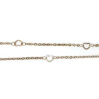 Rosegolden - Edelstahl Kette mit Herzchen, verschweißt  (K35/C3)
