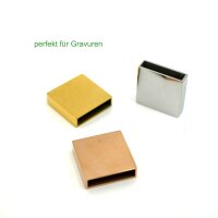 rechteckige Hülse handpoliert, Edelstahl,  15x5mm...