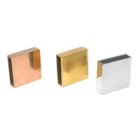 rechteckige Hülse handpoliert, Edelstahl,  15x5mm Überschieber, i 3mm , Gravurplatte S3/A