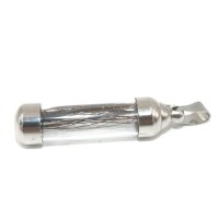 Anhänger mit Glas, Edelstahl zum Aufbewahren, Andenken, Erinnerungen, Mini-Urne, (K37/A4)