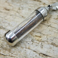 Anhänger mit Glas, Edelstahl zum Aufbewahren, Andenken, Erinnerungen, Mini-Urne, (K37/A4)