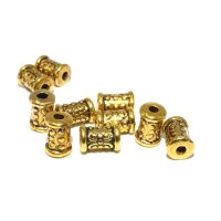 Zwischenteil, Antik look, golden,20 st. Hülse ,7x5mm  Metall, innen:1.5mm, (K24/B4)