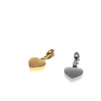 Miniatur Herz Edelstahl, charm, Anhänger mit 3mm Öse, Charmanhänger, Gravuroption K20/D2