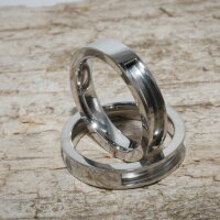 Edelstahl-Ring mit Nut und Brücke, 4mm breit, zum Einlegen von Pferdehaar