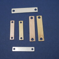 Rechteckige 925 Silber Gravurplatte, natur, vergoldet roségolden, 3x15,  20x4mm, individuelle Laser