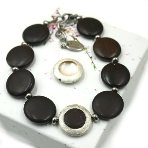 Cabochon  Scheibe Fassung, Anhänger 18mm,  925 Silber, mit  Kreis Ausschnitt  fürTierhaare (10/5)