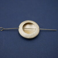 Cabochon  Scheibe Fassung, Anhänger 18mm,  925 Silber, mit  Kreis Ausschnitt  fürTierhaare (10/5)