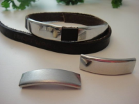 Edler Edelstahl Überschieber, Gravurplatte, 10x2mm für Pferdehaar und Armbänder (K/2-C2)