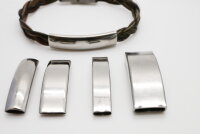 Edler Edelstahl Überschieber, Gravurplatte, 10x2mm für Pferdehaar und Armbänder (K/2-C2)