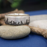 Dein Hund, dein Ring, 7mm Bandring aus 925 Sterling...