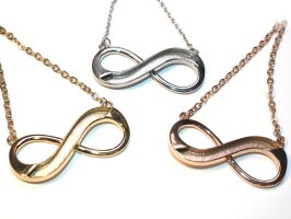 Infinity-Anhänger, horizontal für Pferdehaar mit Kette, 3 Farben, Gravuroption (K/1-A1)
