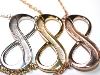 Infinity-Anhänger, horizontal für Pferdehaar mit Kette, 3 Farben, Gravuroption (K/1-A1)