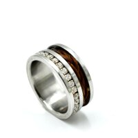 Edelstahl-Ring für Pferdehaar für Strassband mit Doppelnut und Brücke
