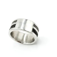 Edelstahl-Ring für Pferdehaar für Strassband mit Doppelnut und Brücke