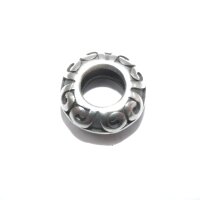 Ring oder  Rondell, Edelstahl  Großlochperle, antik Look Schmuckperle,(S1/A)