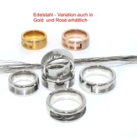 Edelstahl-Ring in drei Farben mit Nut und Brücke zum Einlegen von Pferdehaar, 9mm Breite