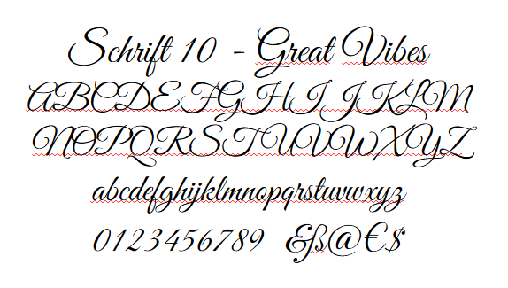 Schrift 10 Great Vibes