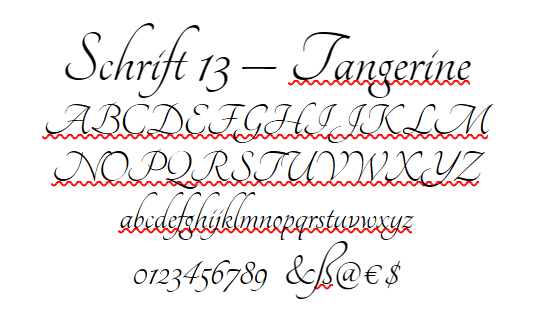 Schrift 13 Tangerine