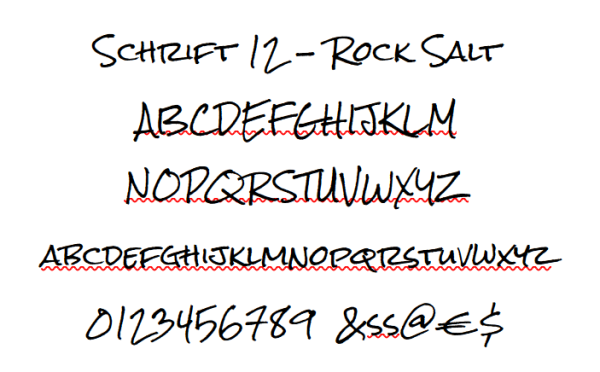 Schrift 12 Rock Salt