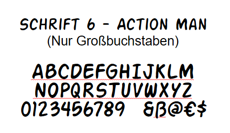 Schrift 6 Action Man